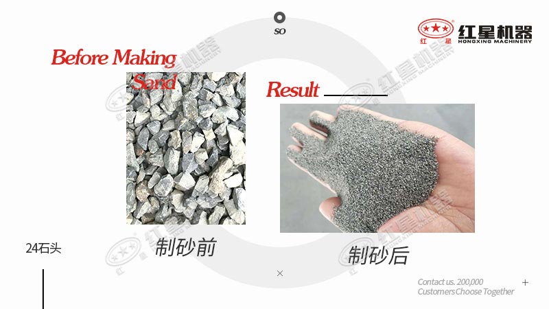 24石頭做機(jī)制砂原料，一立方米出多少機(jī)制砂